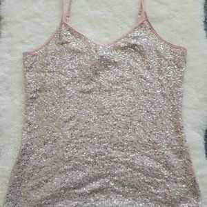 Express Sequin Tank Top Light Pink